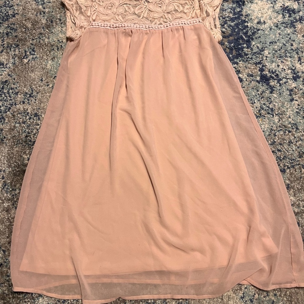 Blush Pink Lace & Chiffon Dress – As U Wish (Size M)